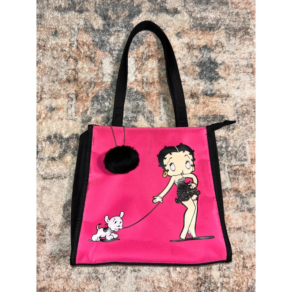 Vintage Betty Boop shoulder bag pink and black y2k tote purse